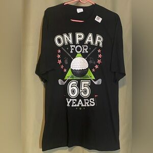 Port & Company 65th Golfer Birthday Black Golf Themed Tee  On Par for 65 Yrs 3XL